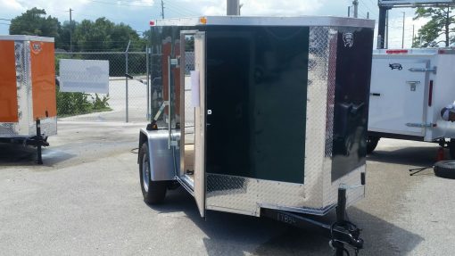 5x8 SA Trailer - Green, Ramp, Side Door