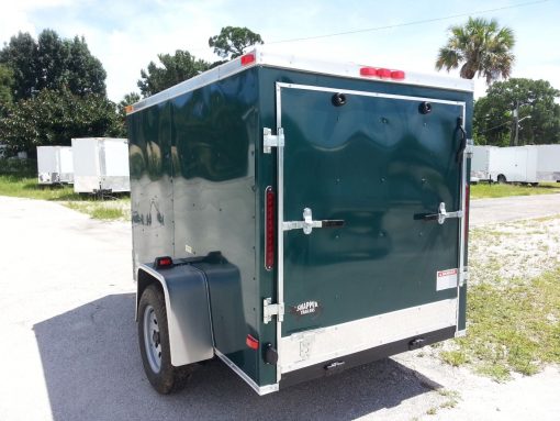 5x8 SA Trailer - Green, Ramp, Side Door