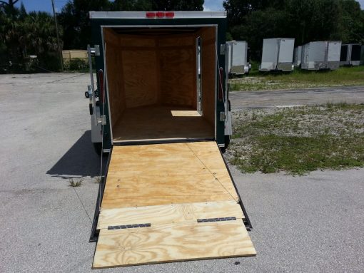 5x8 SA Trailer - Green, Ramp, Side Door