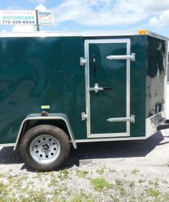 5x8 SA Trailer - Green, Ramp, Side Door