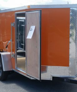 5x8 SA Trailer - Orange, Ramp, Side Door