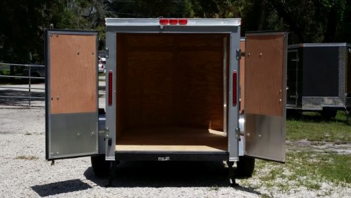 Custom 5x8 SA Trailer - Silver Frost, Double Barn Doors, Side Door, Stab Jacks