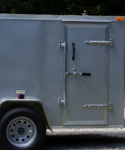 Custom 5x8 SA Trailer - Silver Frost, Double Barn Doors, Side Door, Stab Jacks