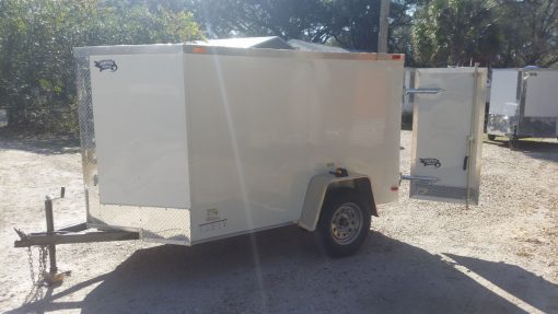 5x8 SA Trailer - White, Double Doors