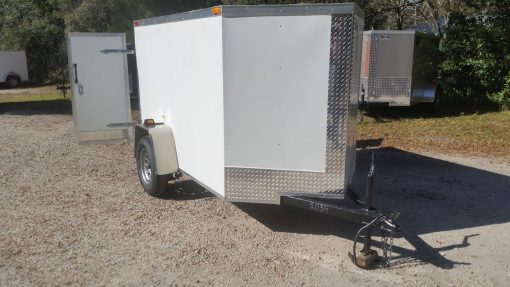 5x8 SA Trailer - White, Double Doors