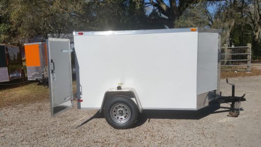 5x8 SA Trailer - White, Double Doors