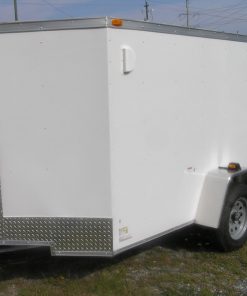5x8 SA Trailer - White, Double Doors, Extra Height, Side Vents