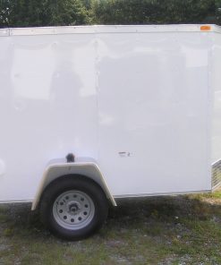 5x8 SA Trailer - White, Double Doors, Extra Height, Side Vents