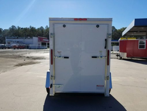 5x8 SA Trailer - White, Ramp, Side Door, Additional Height