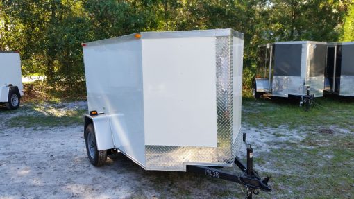 5x8 SA Trailer - White, Single Door