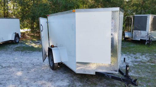 5x8 SA Trailer - White, Single Door