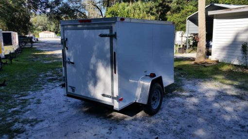 5x8 SA Trailer - White, Single Door