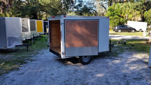 5x8 SA Trailer - White, Single Door