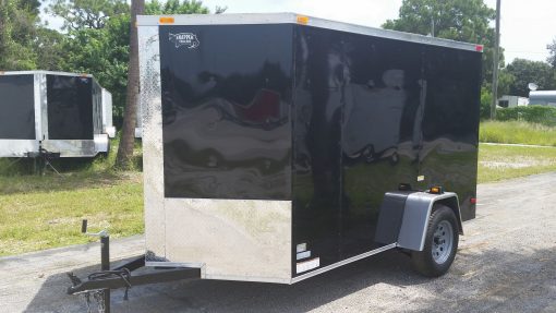 6x10 SA Trailer - Black, Ramp, Side Door