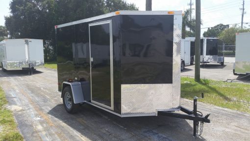 6x10 SA Trailer - Black, Ramp, Side Door