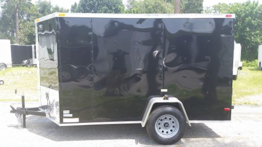 6x10 SA Trailer - Black, Ramp, Side Door