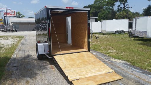 6x10 SA Trailer - Black, Ramp, Side Door