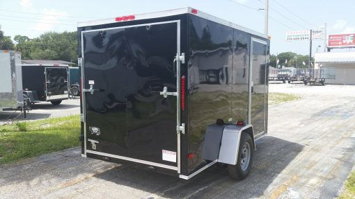 6x10 SA Trailer - Black, Ramp, Side Door