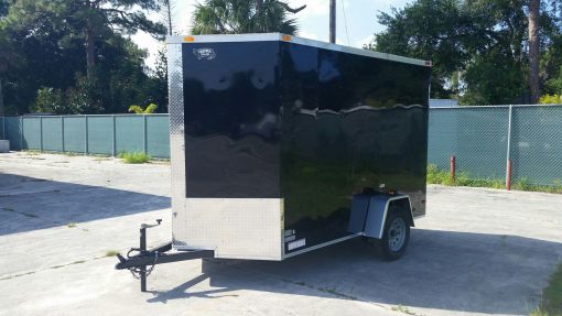 6x10 SA Trailer - Black, Ramp, Side Door, Extra Height