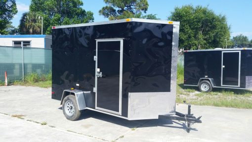 6x10 SA Trailer - Black, Ramp, Side Door, Extra Height