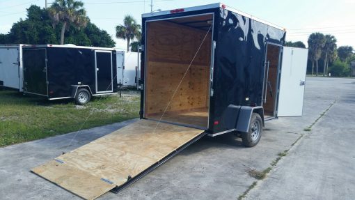 6x10 SA Trailer - Black, Ramp, Side Door, Extra Height