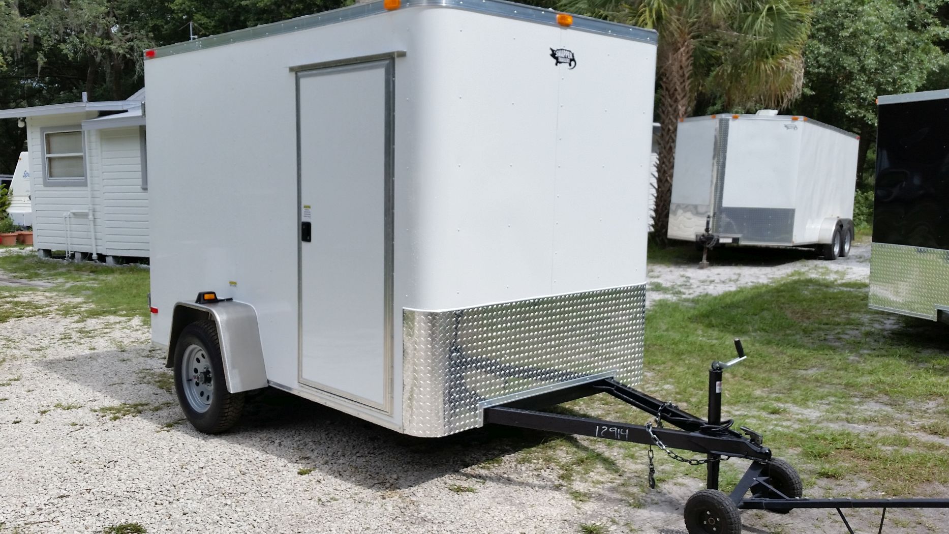 6x10 Sa Concession Trailer White Double Doors Side Door Extra