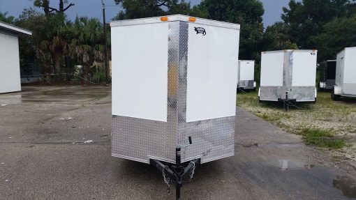 6x10 SA Trailer - White, Ramp, Side Door