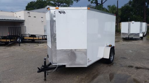 6x10 SA Trailer - White, Ramp, Side Door