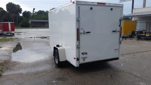 6x10 SA Trailer - White, Ramp, Side Door