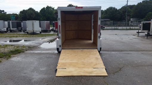 6x10 SA Trailer - White, Ramp, Side Door