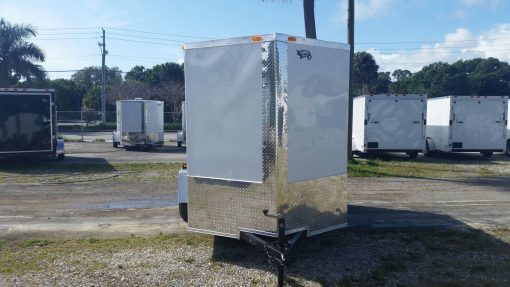 6x10 SA Trailer - White, Ramp, Side Door, Extra Height