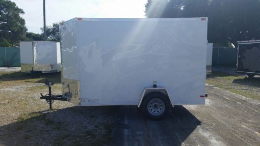 6x10 SA Trailer - White, Ramp, Side Door, Extra Height