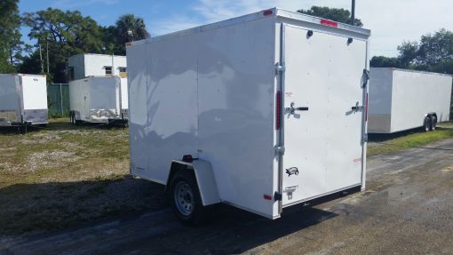 6x10 SA Trailer - White, Ramp, Side Door, Extra Height