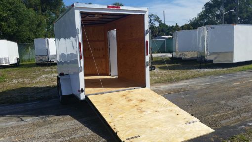 6x10 SA Trailer - White, Ramp, Side Door, Extra Height