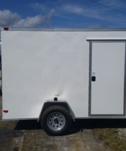 6x10 SA Trailer - White, Ramp, Side Door, Extra Height