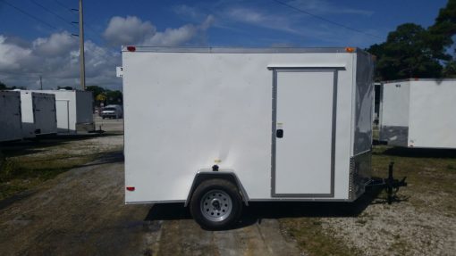 6x10 SA Trailer - White, Ramp, Side Door, Extra Height