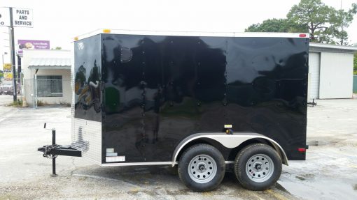 Custom 6x10 TA Trailer - Black, Ramp, Side Door, Electrical Package, Side Vents, D-Rings