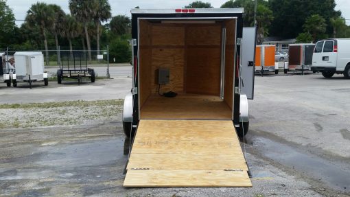 Custom 6x10 TA Trailer - Black, Ramp, Side Door, Electrical Package, Side Vents, D-Rings