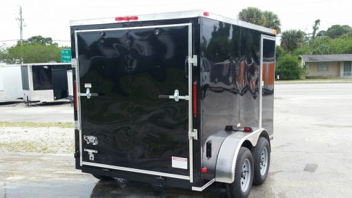 Custom 6x10 TA Trailer - Black, Ramp, Side Door, Electrical Package, Side Vents, D-Rings