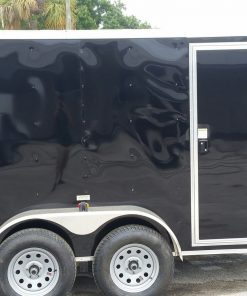 Custom 6x10 TA Trailer - Black, Ramp, Side Door, Electrical Package, Side Vents, D-Rings
