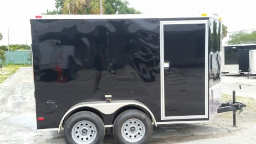 Custom 6x10 TA Trailer - Black, Ramp, Side Door, Electrical Package, Side Vents, D-Rings