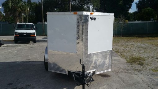 Custom 6x10 TA Trailer - White, Double Doors, Side Door, Decreased Height, Side Vents