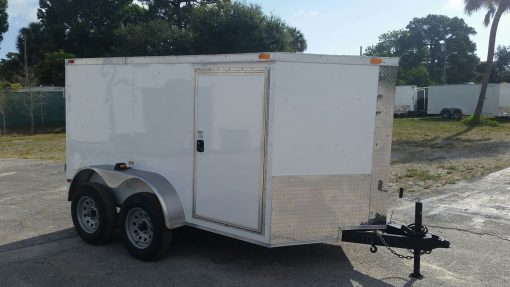 Custom 6x10 TA Trailer - White, Double Doors, Side Door, Decreased Height, Side Vents