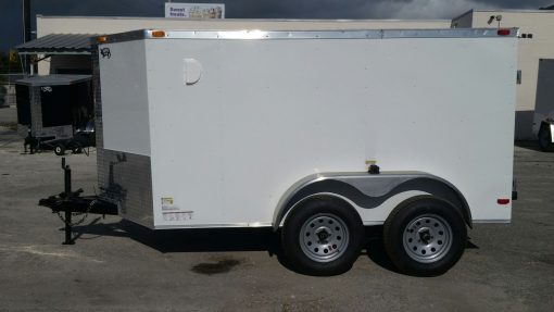 Custom 6x10 TA Trailer - White, Double Doors, Side Door, Decreased Height, Side Vents