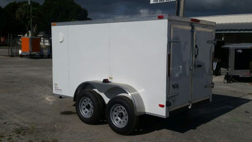 Custom 6x10 TA Trailer - White, Double Doors, Side Door, Decreased Height, Side Vents