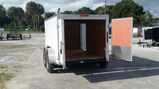 Custom 6x10 TA Trailer - White, Double Doors, Side Door, Decreased Height, Side Vents