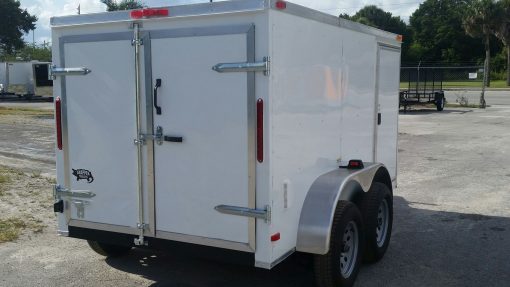 Custom 6x10 TA Trailer - White, Double Doors, Side Door, Decreased Height, Side Vents