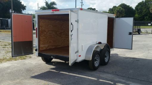 Custom 6x10 TA Trailer - White, Double Doors, Side Door, Decreased Height, Side Vents