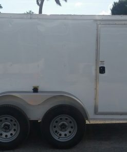 Custom 6x10 TA Trailer - White, Double Doors, Side Door, Decreased Height, Side Vents