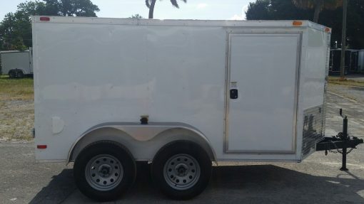 Custom 6x10 TA Trailer - White, Double Doors, Side Door, Decreased Height, Side Vents